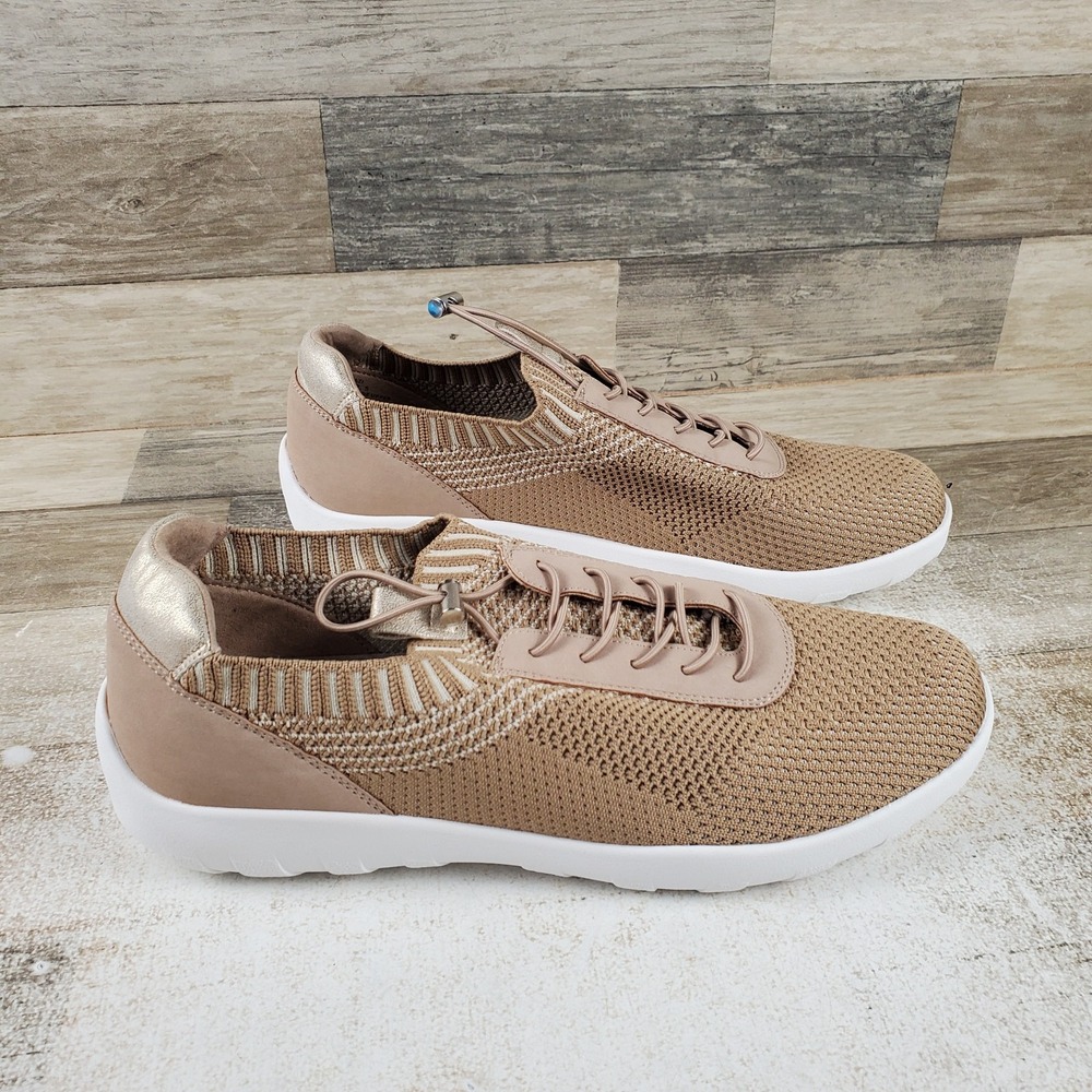 Kelly & Katie Razi Womens Shoes Sz 11 M Brown Knit Bungee Lace Slip On Sneakers